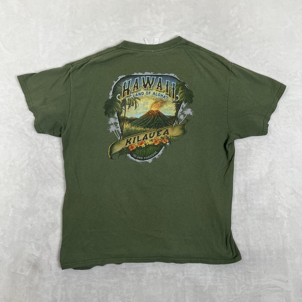 Vintage Hawaii Kilauea T-Shirt Mens Large Green Volcano Island Paradise Aloha